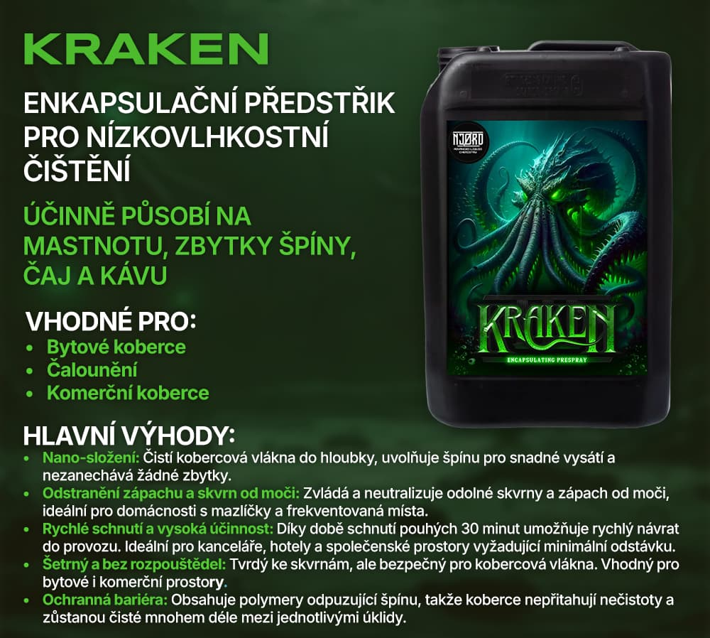 NJORD KRAKEN – enkapsulační nízkovlhkostní předstřik na koberce